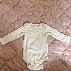Cream Long Sleeve Tee Soft Stretchy Material